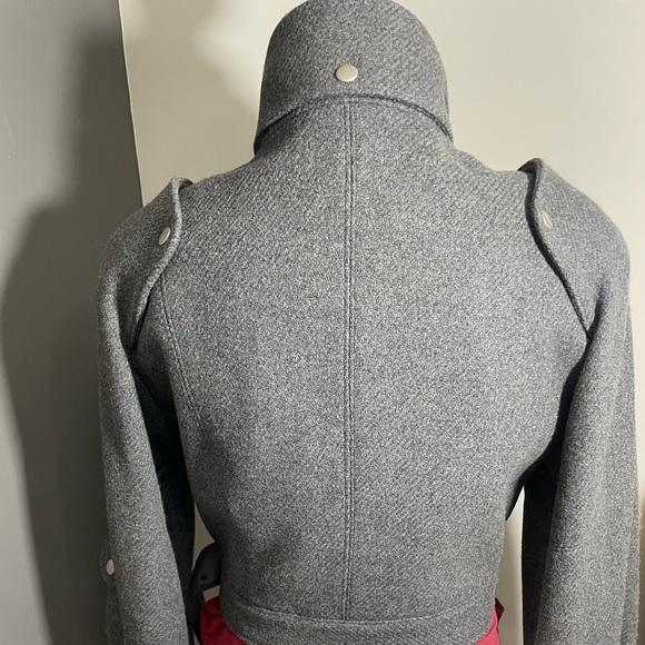 Moda International Moto-C Gray Wool Blend Jacket Woman Small - Picture 4 of 13